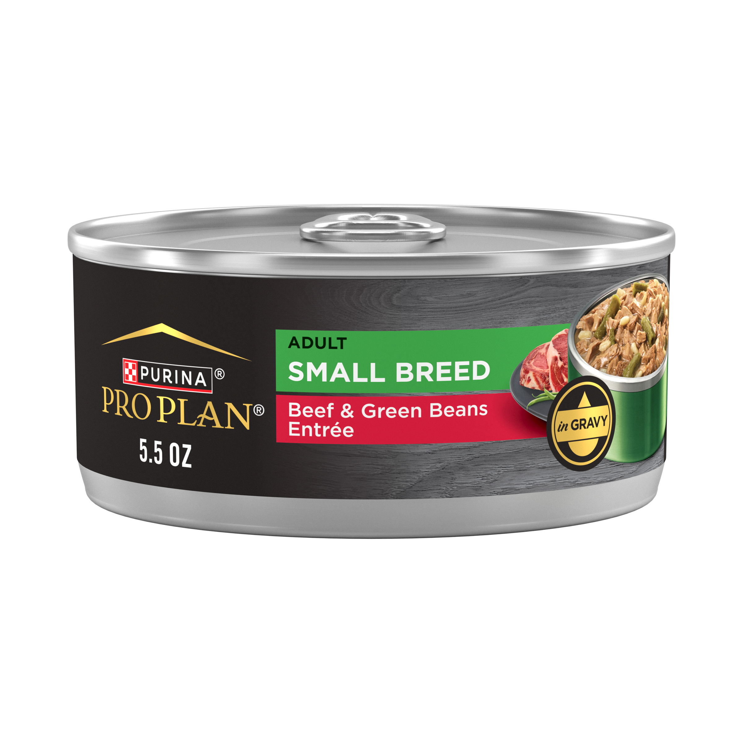 Pro Plan Adult Small Breed Beef & Green Beans Entr&eacute;e in Gravy Wet Dog Food 156g x 24