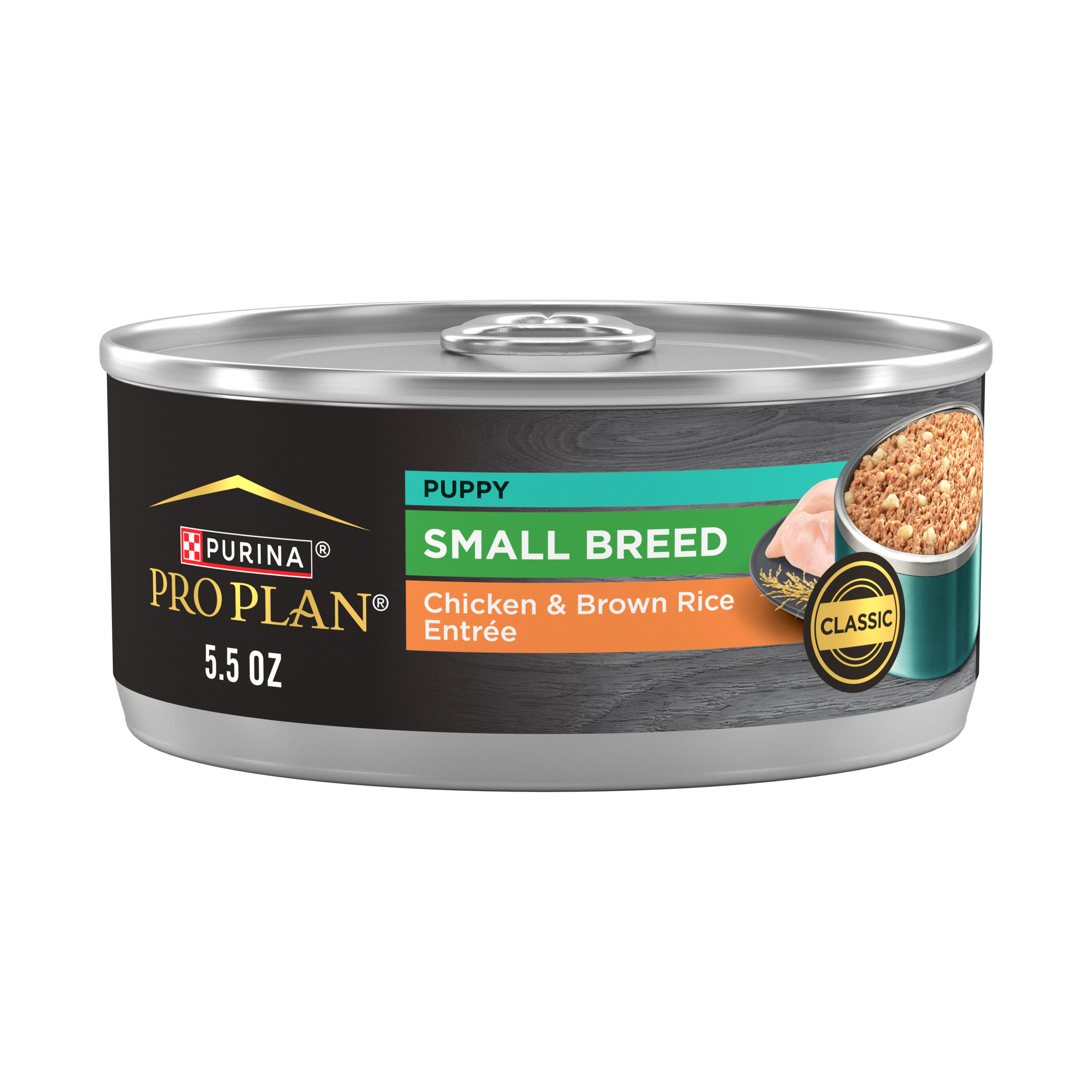 PRO PLAN Puppy Small Breed Chicken & Brown Rice Entr&eacute;e Classic Wet Dog Food 156g x 24
