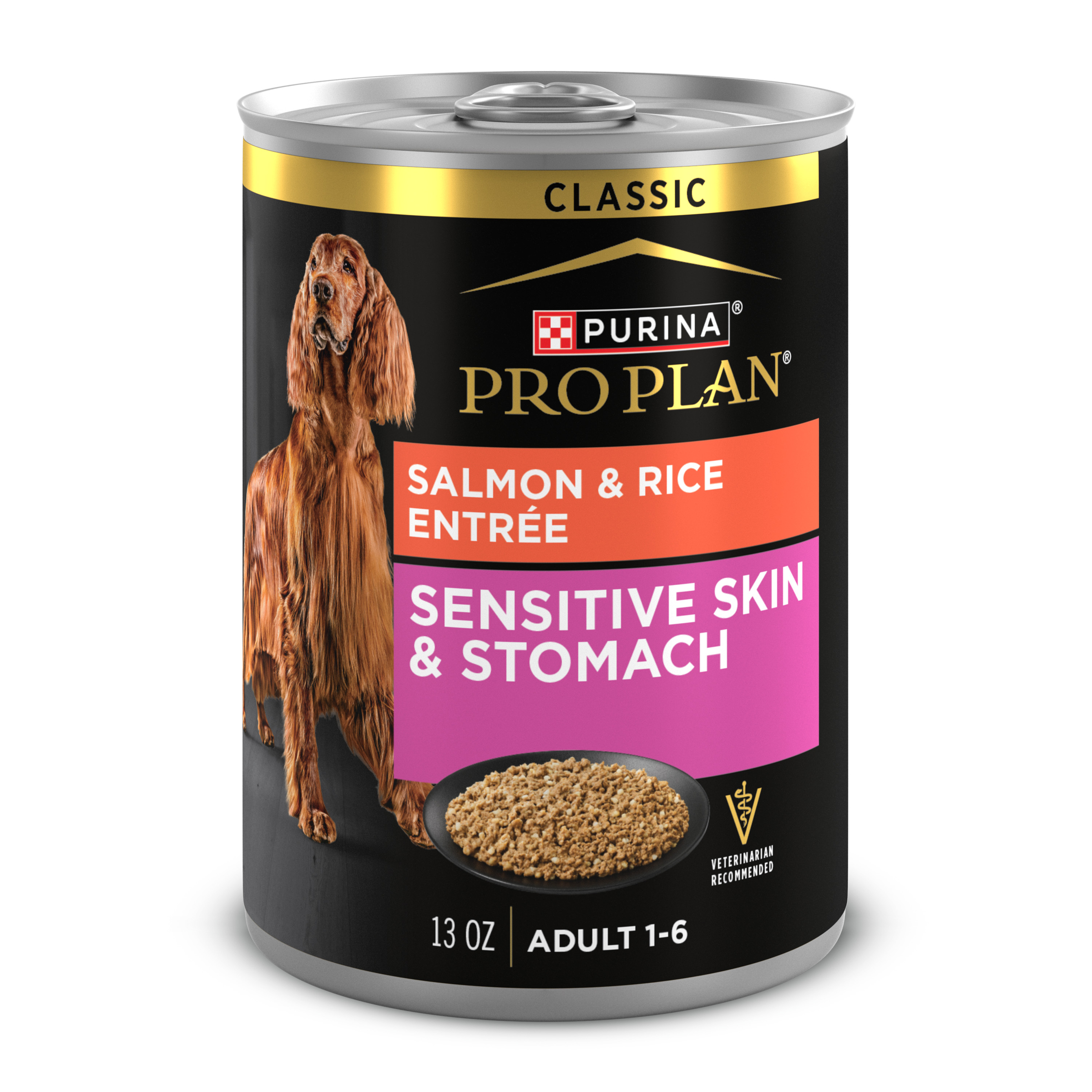 PRO PLAN Adult Sensitive Skin & Stomach Salmon & Rice Entr&eacute;e Wet Dog Food 369g x 12