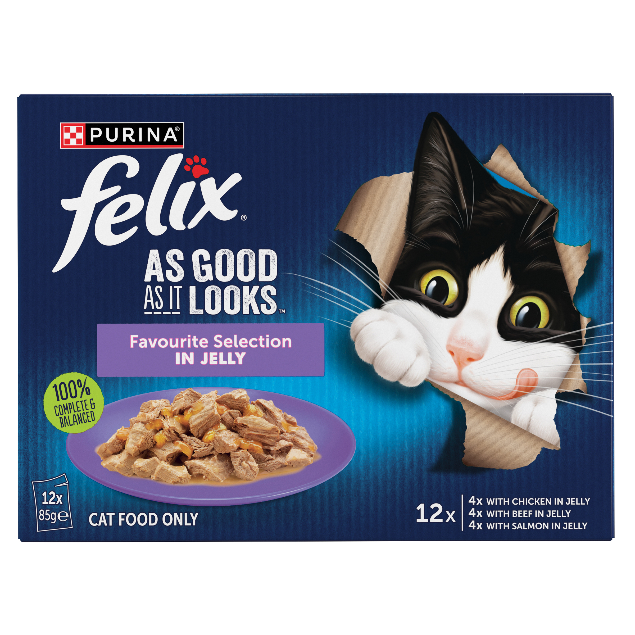 FELIX Adult As Good as it Looks Favourite Selection in Jelly Wet Cat Food 12 x 85g