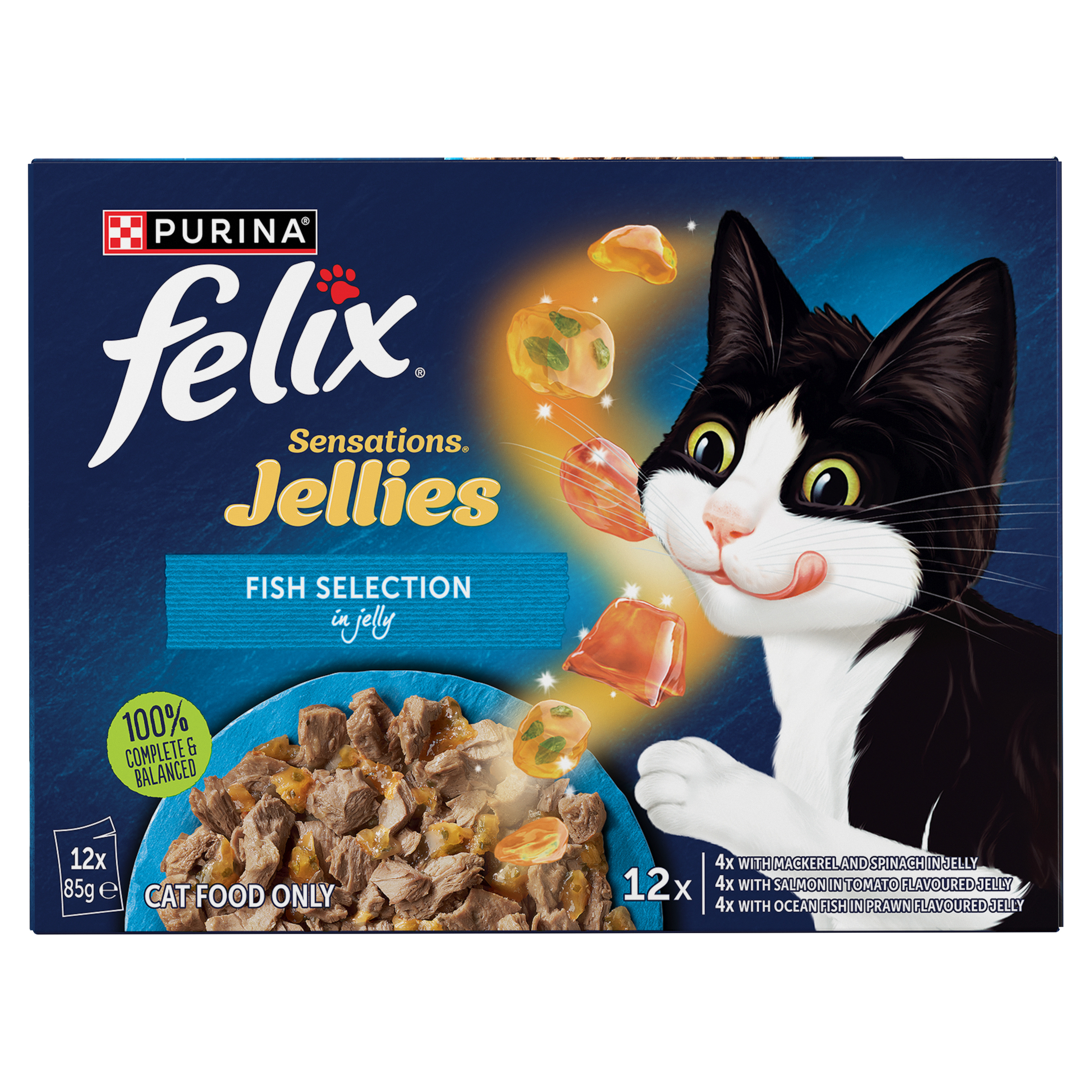 FELIX Adult Sensations&nbsp;Jellies Fish Selection Wet Cat Food 12 x 85g