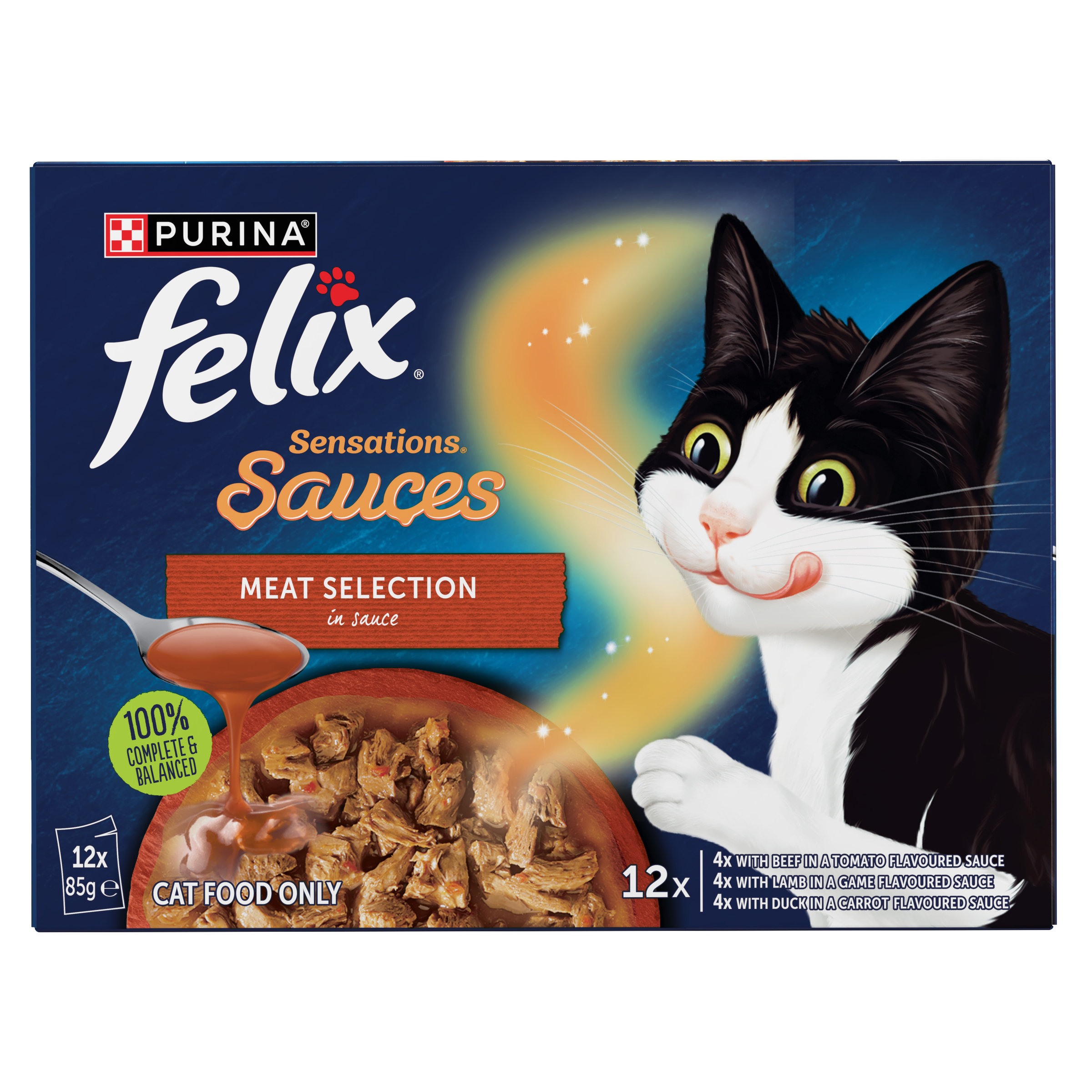 FELIX Adult Sensations&nbsp;Sauces Meat Selection Wet Cat Food 12 x 85g