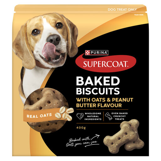 SUPERCOAT Baked Biscuits Peanut Butter & Oats 400g