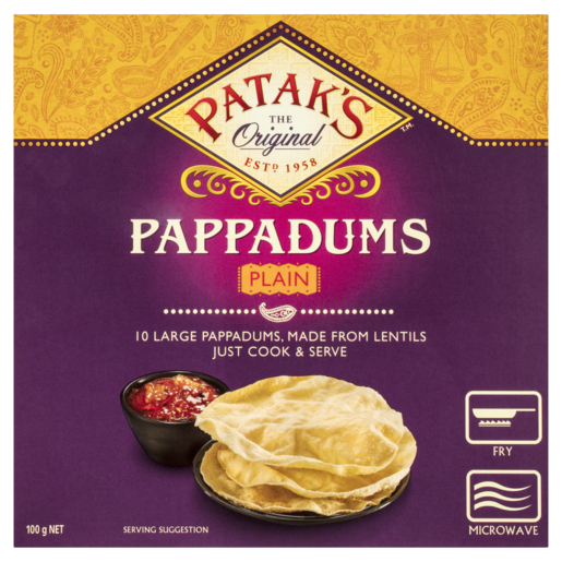 Patak’s Pappadums Plain 100g