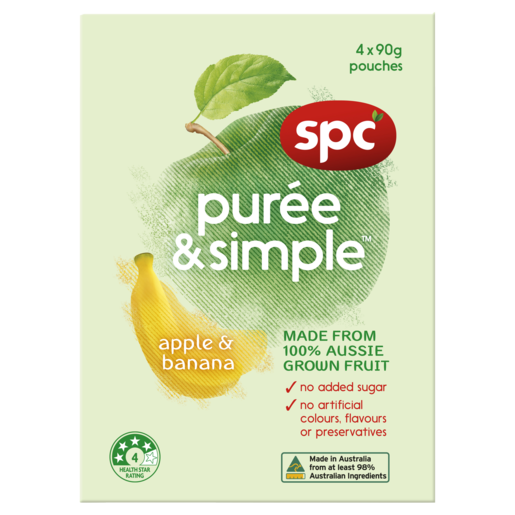 SPC Puree & Simple Apple & Banana 4 x 90g
