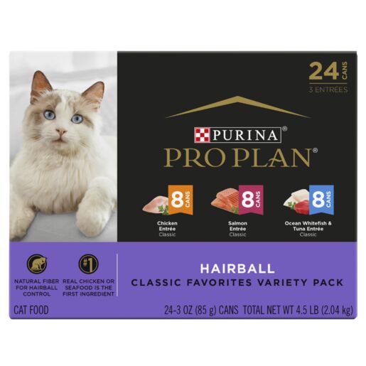 PRO PLAN Hairball Variety Pack Wet Cat Food 85g x 24