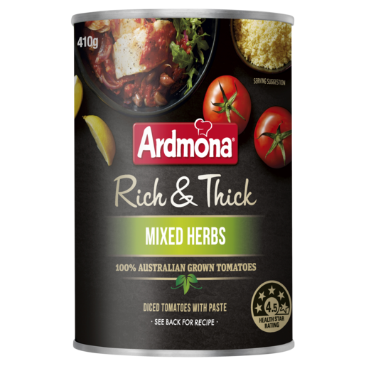 Ardmona Rich & Thick Chopped Tomato Mixed Herbs 410g