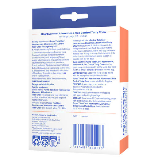 purina total care chocolate worming treatment