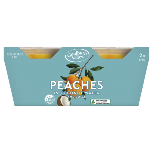 Goulburn Valley Peaches in Coconut Water 2 x 170g