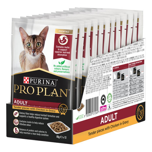 PRO PLAN Adult Chicken in Gravy Wet Cat Food 85g x 12