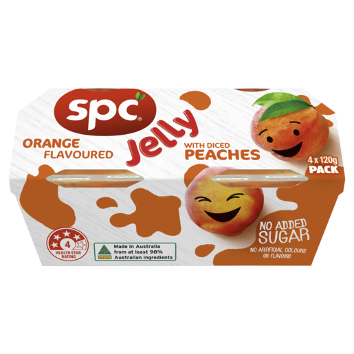 SPC Diced Peaches in Orange Jelly 4 x 120g