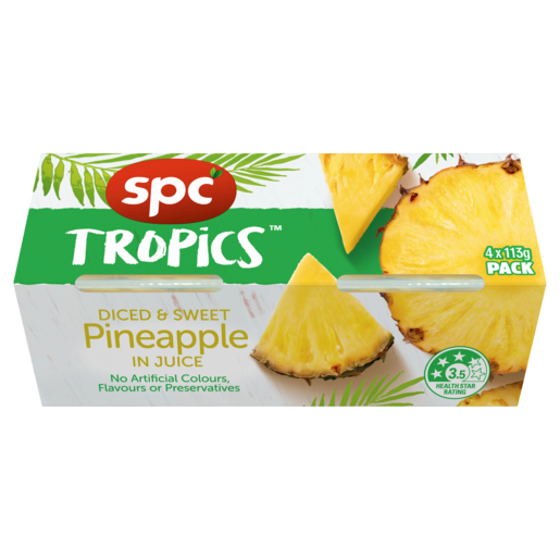 SPC Tropics Diced & Sweet Pineapple in Juice 4 x 113g