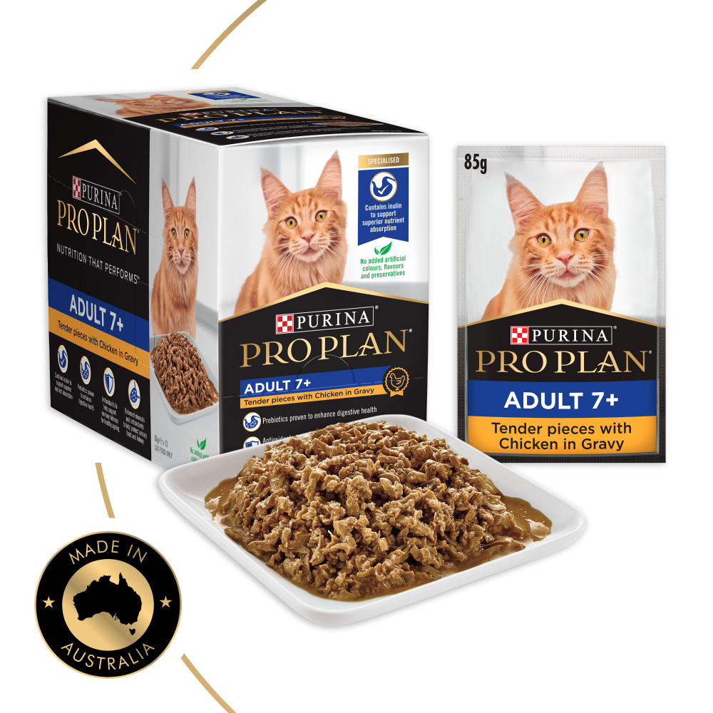 PRO PLAN Adult 7+ Chicken in Gravy Wet Cat Food 85g x 12