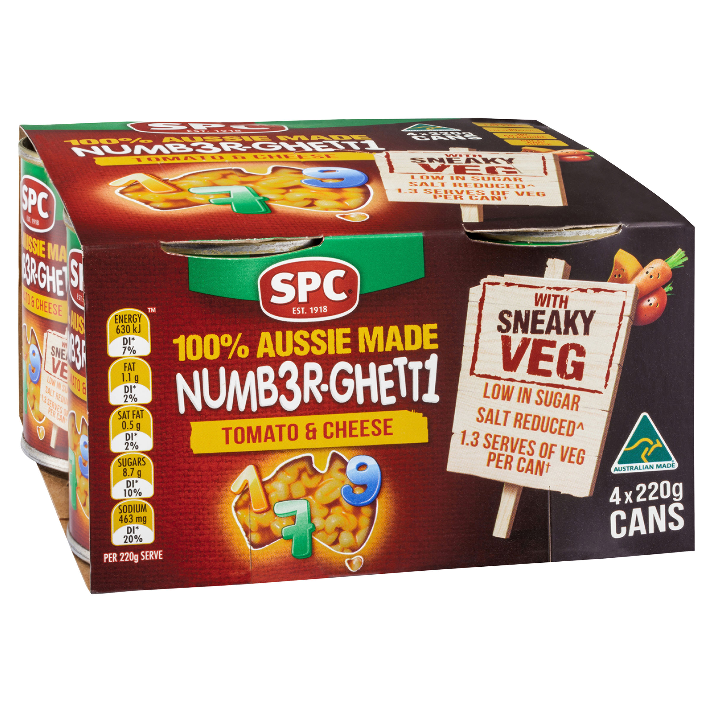 SPC Number-Ghetti Tomato and Cheese with Sneaky Veg 4 x 220g