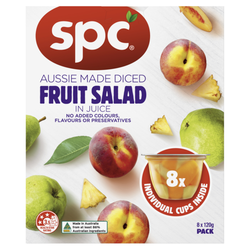 SPC Diced Fruit Salad In Juice 8 x 120g