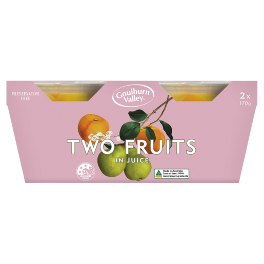 Goulburn Valley Two Fruits In Juice 2 x 170g