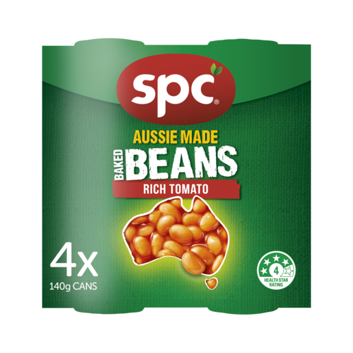SPC Baked Beans Rich Tomato 4 x 140g