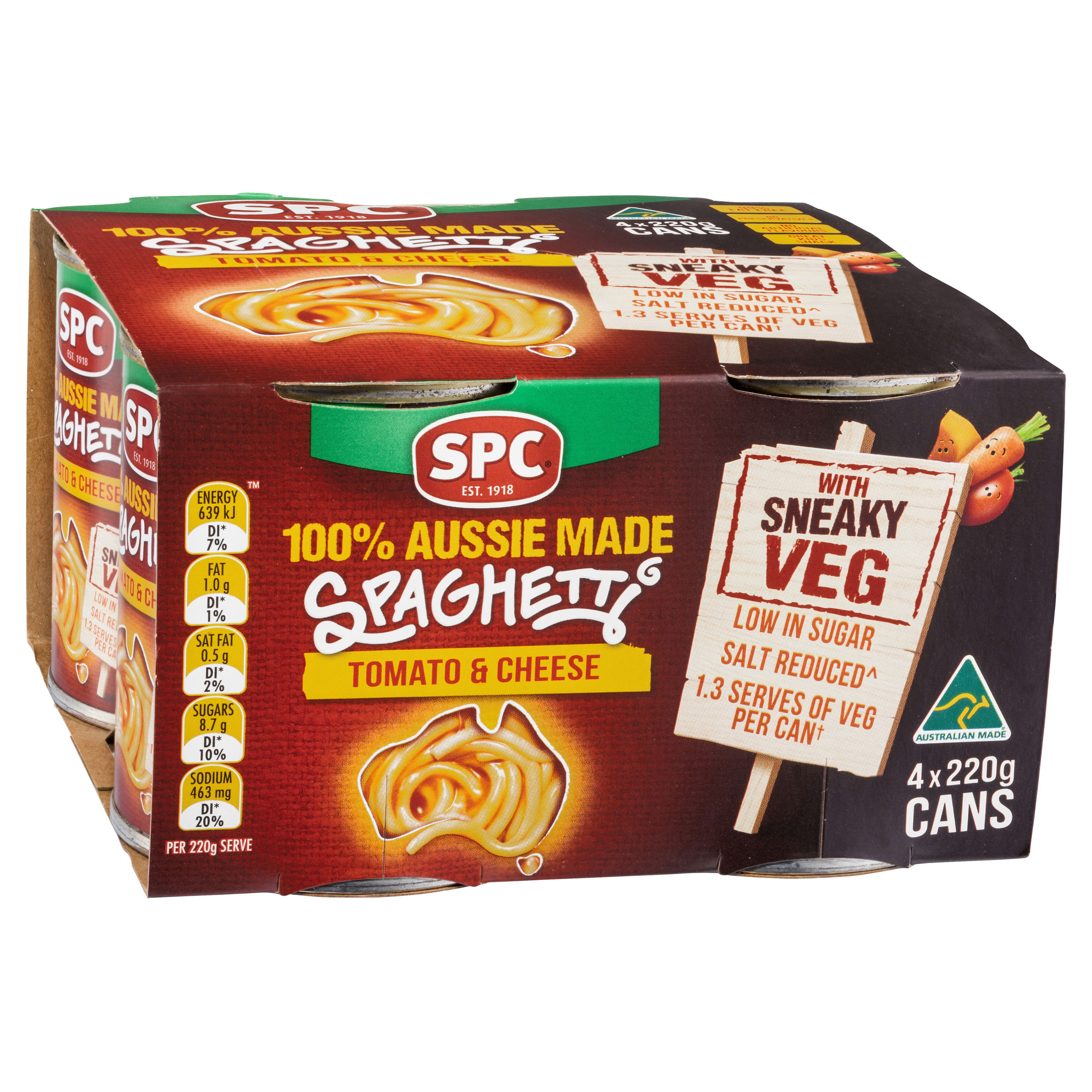 SPC Spaghetti Tomato & Cheese with Sneaky Veg 4 x 220g