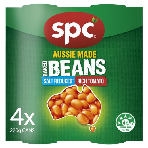 SPC Baked Beans Salt Reduced Rich Tomato 4 x 220g