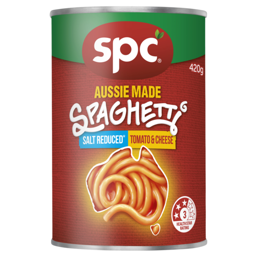 SPC Spaghetti Salt Reduced Tomato & Cheese 420g