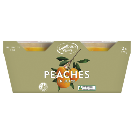 Goulburn Valley Peaches In Juice 2 x 170g