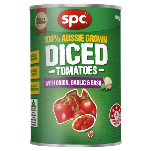 SPC Diced Tomatoes with Onion Garlic & Basil 400g