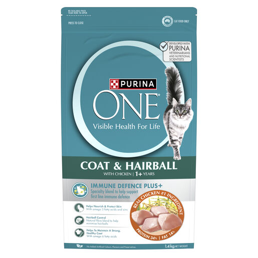 PURINA ONE Adult Coat & Hairball Chicken Dry Cat Food